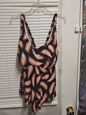Torrid Palm Handkerchief Hem Swimsuit Top